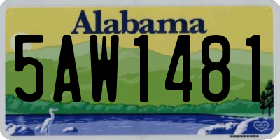 AL license plate 5AW1481