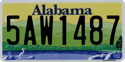 AL license plate 5AW1487