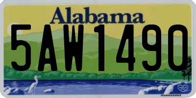 AL license plate 5AW1490