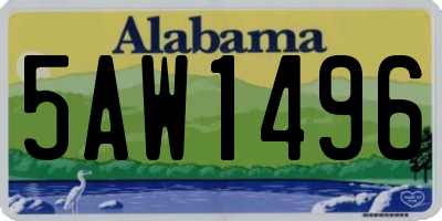AL license plate 5AW1496