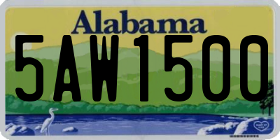 AL license plate 5AW1500