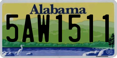 AL license plate 5AW1511