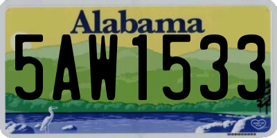 AL license plate 5AW1533