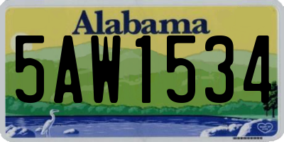 AL license plate 5AW1534