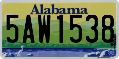 AL license plate 5AW1538