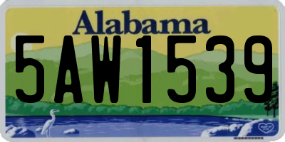 AL license plate 5AW1539