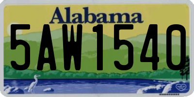 AL license plate 5AW1540