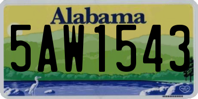AL license plate 5AW1543