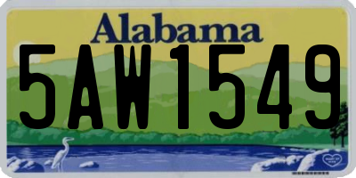 AL license plate 5AW1549