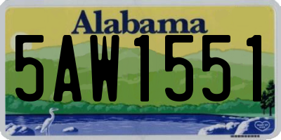 AL license plate 5AW1551
