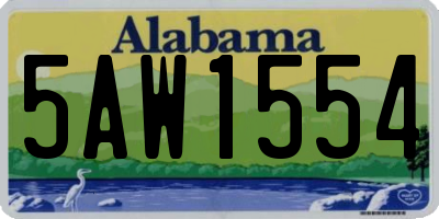 AL license plate 5AW1554