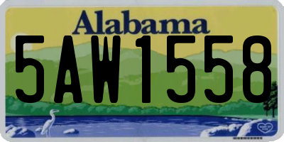 AL license plate 5AW1558