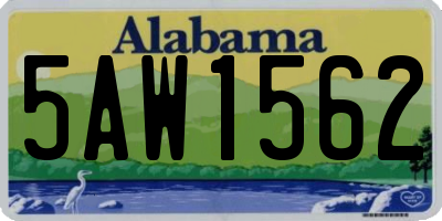 AL license plate 5AW1562