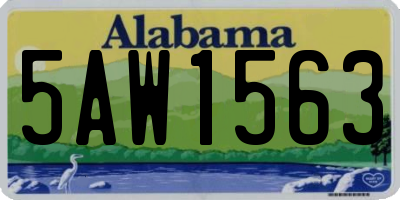 AL license plate 5AW1563