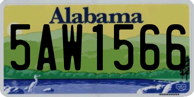 AL license plate 5AW1566