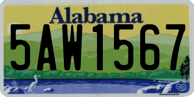 AL license plate 5AW1567