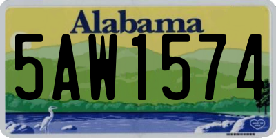 AL license plate 5AW1574
