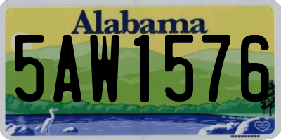 AL license plate 5AW1576