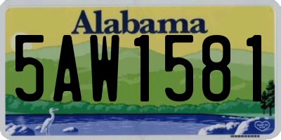 AL license plate 5AW1581