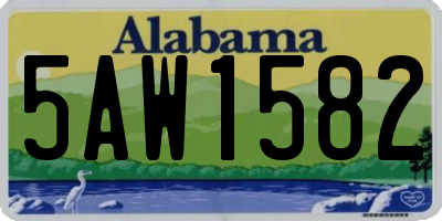 AL license plate 5AW1582