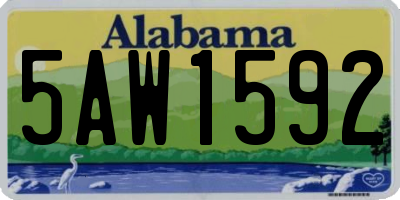 AL license plate 5AW1592