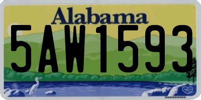 AL license plate 5AW1593