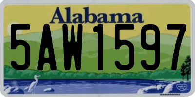 AL license plate 5AW1597