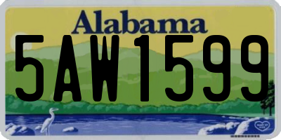 AL license plate 5AW1599