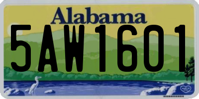 AL license plate 5AW1601