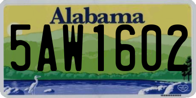 AL license plate 5AW1602