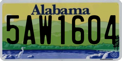 AL license plate 5AW1604