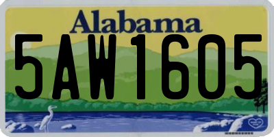 AL license plate 5AW1605