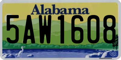 AL license plate 5AW1608