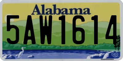 AL license plate 5AW1614