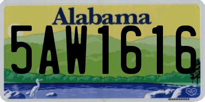 AL license plate 5AW1616
