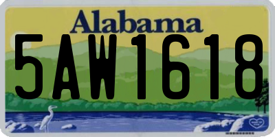 AL license plate 5AW1618