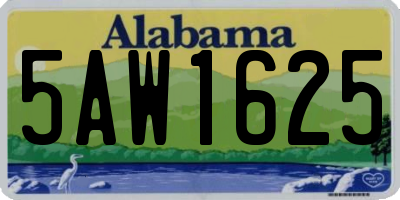 AL license plate 5AW1625