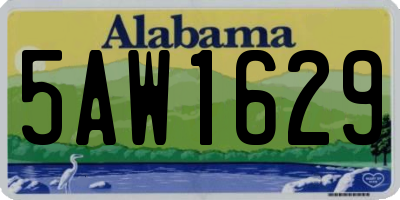AL license plate 5AW1629