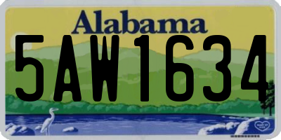 AL license plate 5AW1634