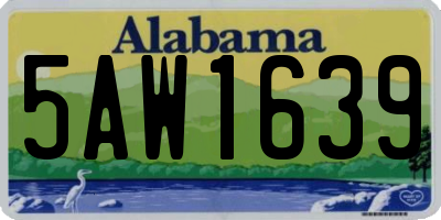 AL license plate 5AW1639