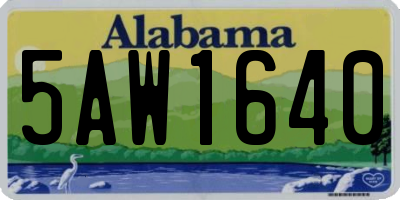 AL license plate 5AW1640