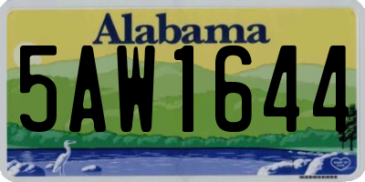 AL license plate 5AW1644