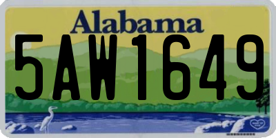 AL license plate 5AW1649