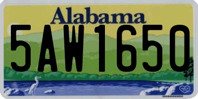 AL license plate 5AW1650
