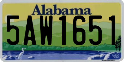 AL license plate 5AW1651