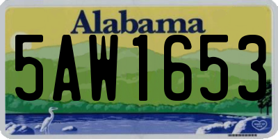 AL license plate 5AW1653