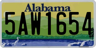 AL license plate 5AW1654