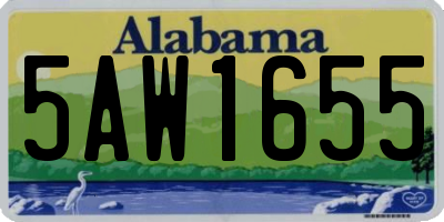 AL license plate 5AW1655