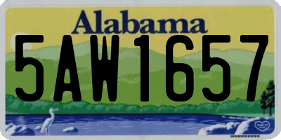 AL license plate 5AW1657