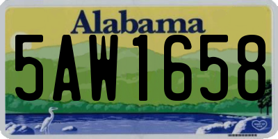 AL license plate 5AW1658